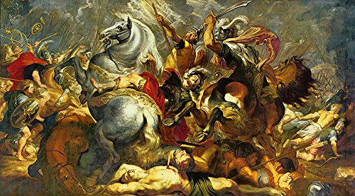 Lámina de pintura Celestial Battle de Rubens, póster artístico mate pequeño 2