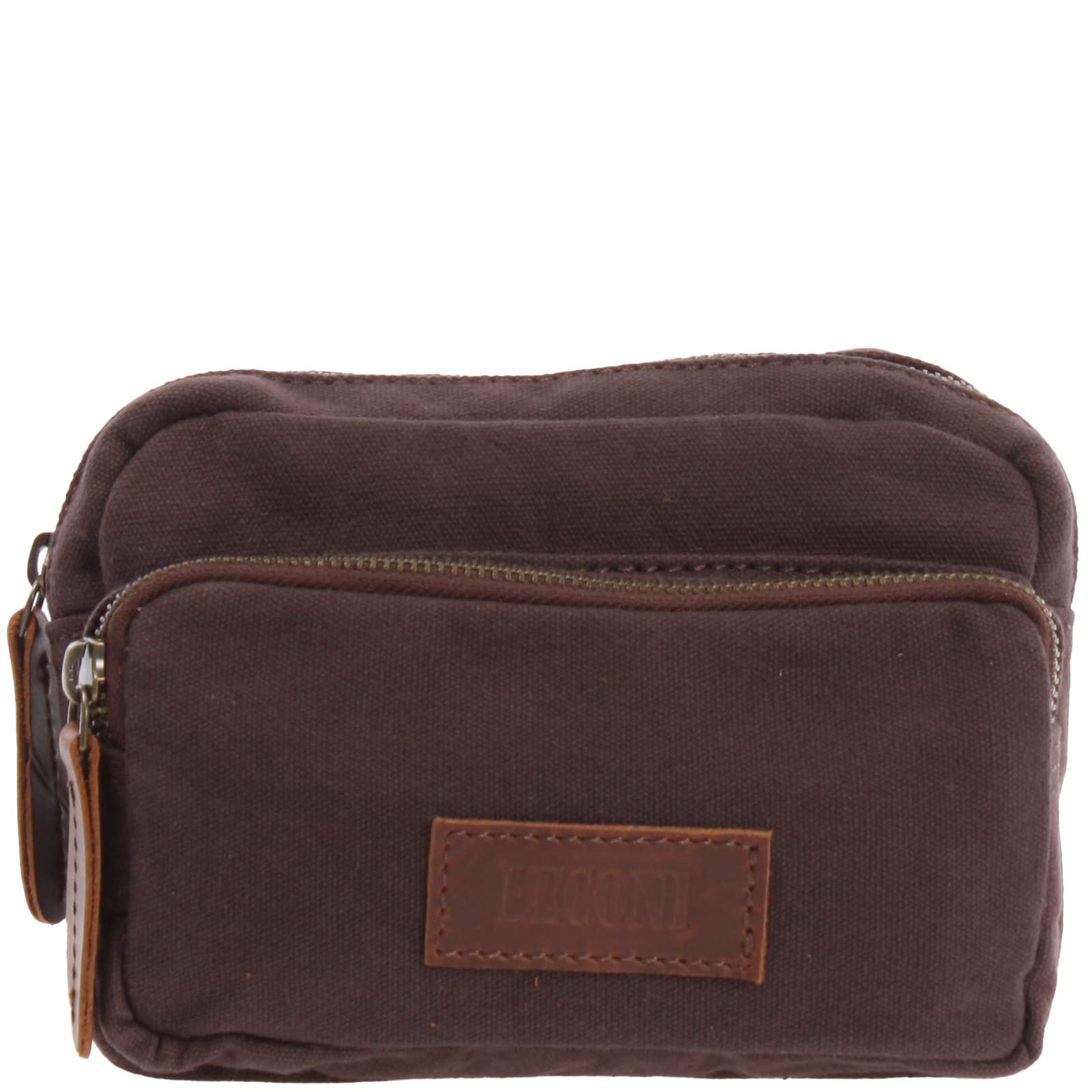 LECONI Gürteltasche Hüfttasche Bauchtasche für Damen & Herren Canvas Rindsleder 18x12x5cm LE3037