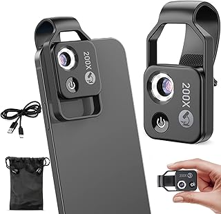 Nanozoom 200x 倍率ズーム、Nanozoom 携帯電話レンズ、Nanozoom x200 ポケット顕微鏡カメラ、Nano Zoom レンズ 200x (Color : Black)