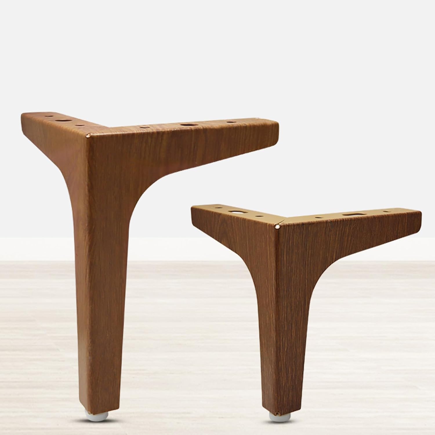 4 Pcs Metal Wooden Furniture Legs,Wood Grain Sofa Legs Replacement Sofa Legs Coffee Table Support Legs Armchair Cabinet Feet for Cabinet TV Cupboard Nightstand (13cm(5.1in)) (15cm(5.9in))