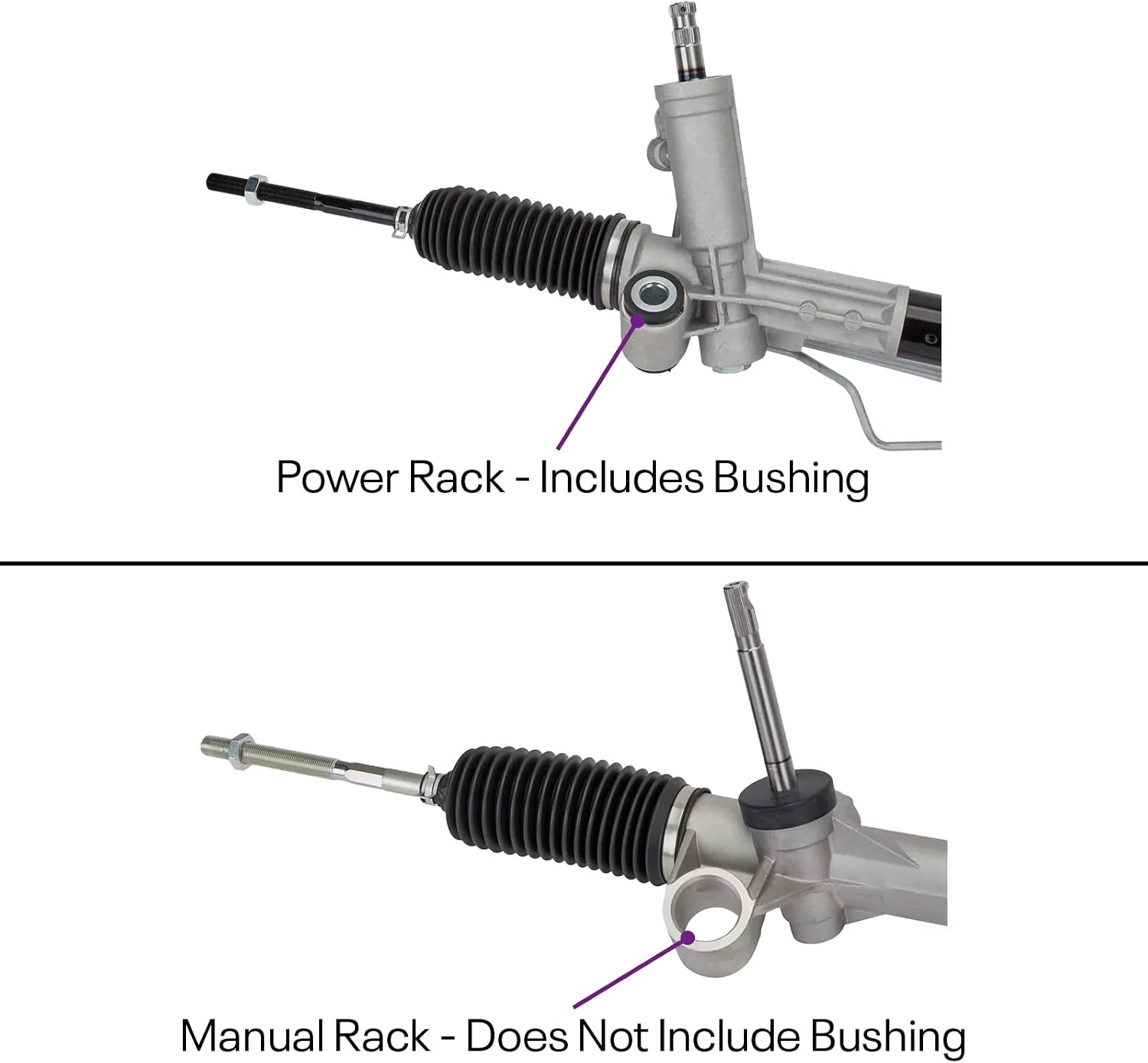 Power Steering Rack, Fits Ford Mustang II, TBird Style Power Steering Rack & Pinion