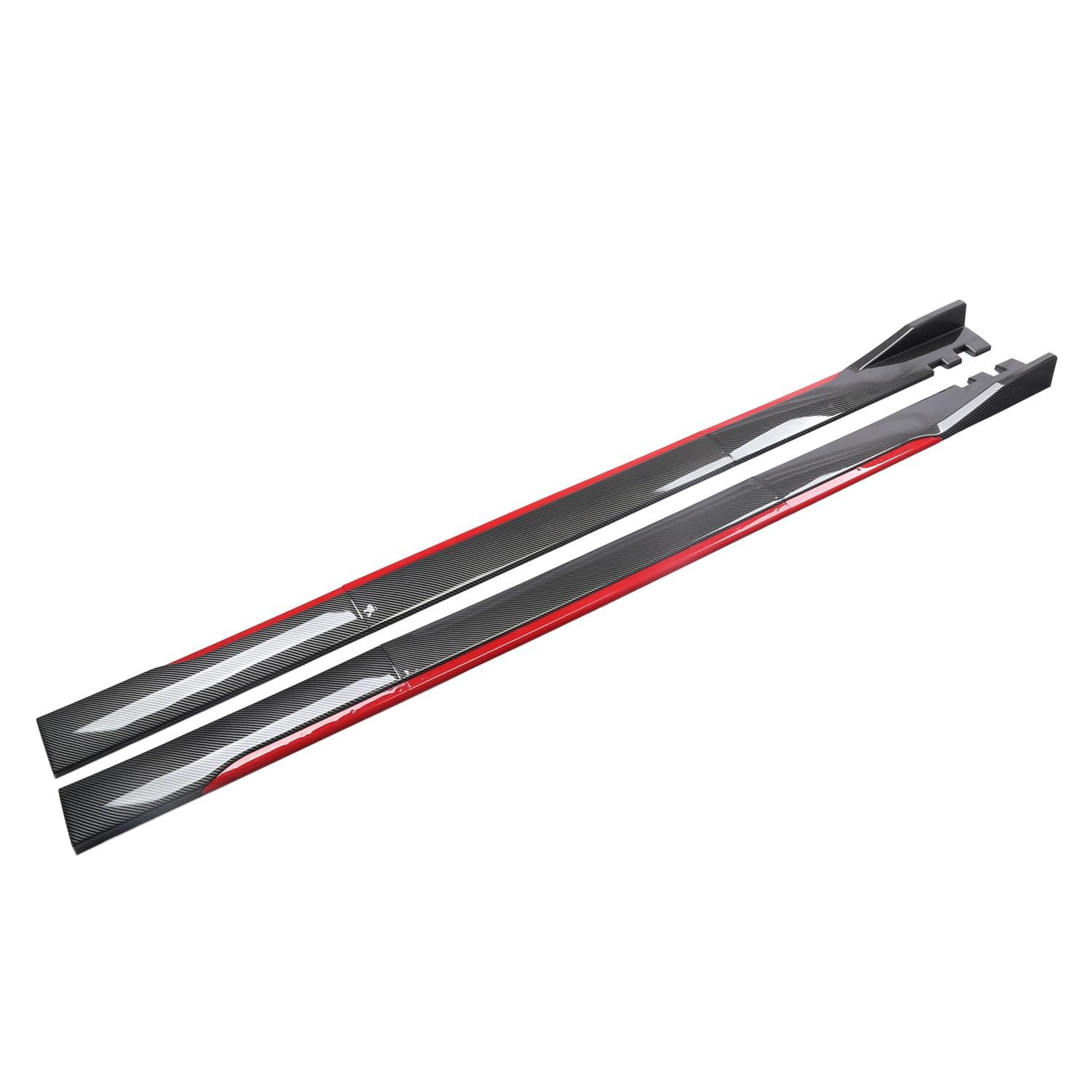 Auto Minigonne Laterali per Hyundai i20 2009-2019 2020 2021 2022 2023 2024 2025,Auto AntiGraffio Anti Collisione Pedane Laterali Estensioni Protezione Accessori,B-Carbon Look-Red