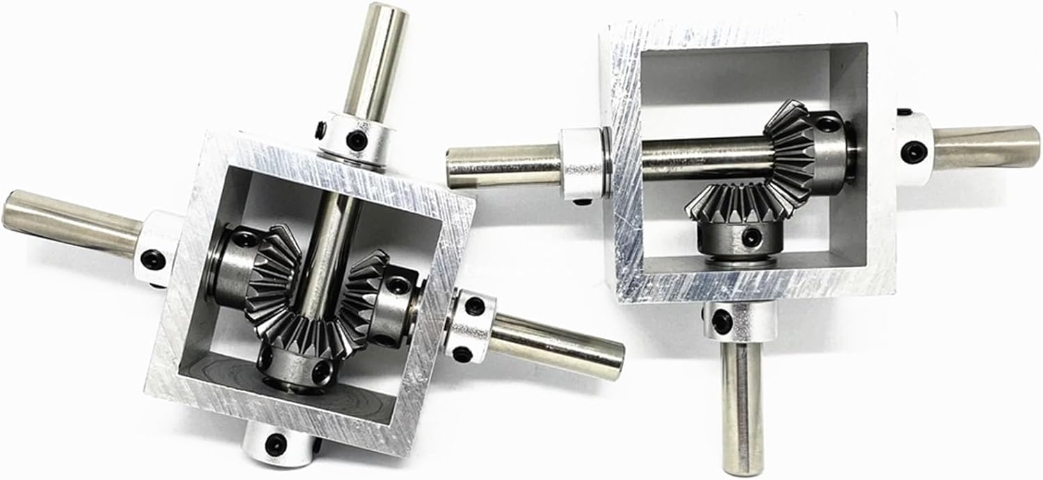Miter Transmission 1pcs 90° Bevel Gearbox 90° Right Angle Drive Reversing Gearbox 1M 20T 6mm 8mm Shaft 1:1 Angle Gearbox Steer Device Pinion Mechanical Gear (Color : 1 in 2 Out, Size : 6MM