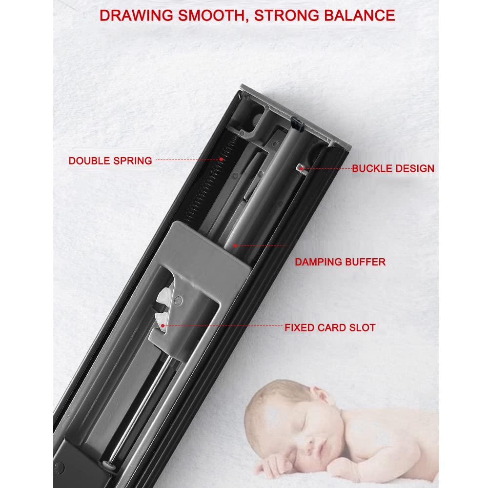 AGAATI Cassetto Scorrevole in Acciaio Inossidabile Cassetto a Chiusura Morbida 10"- 22" Binario Scorrevole a Tre sezioni Scorrevole per mobili Ferramenta per mobili,10in (20in)
