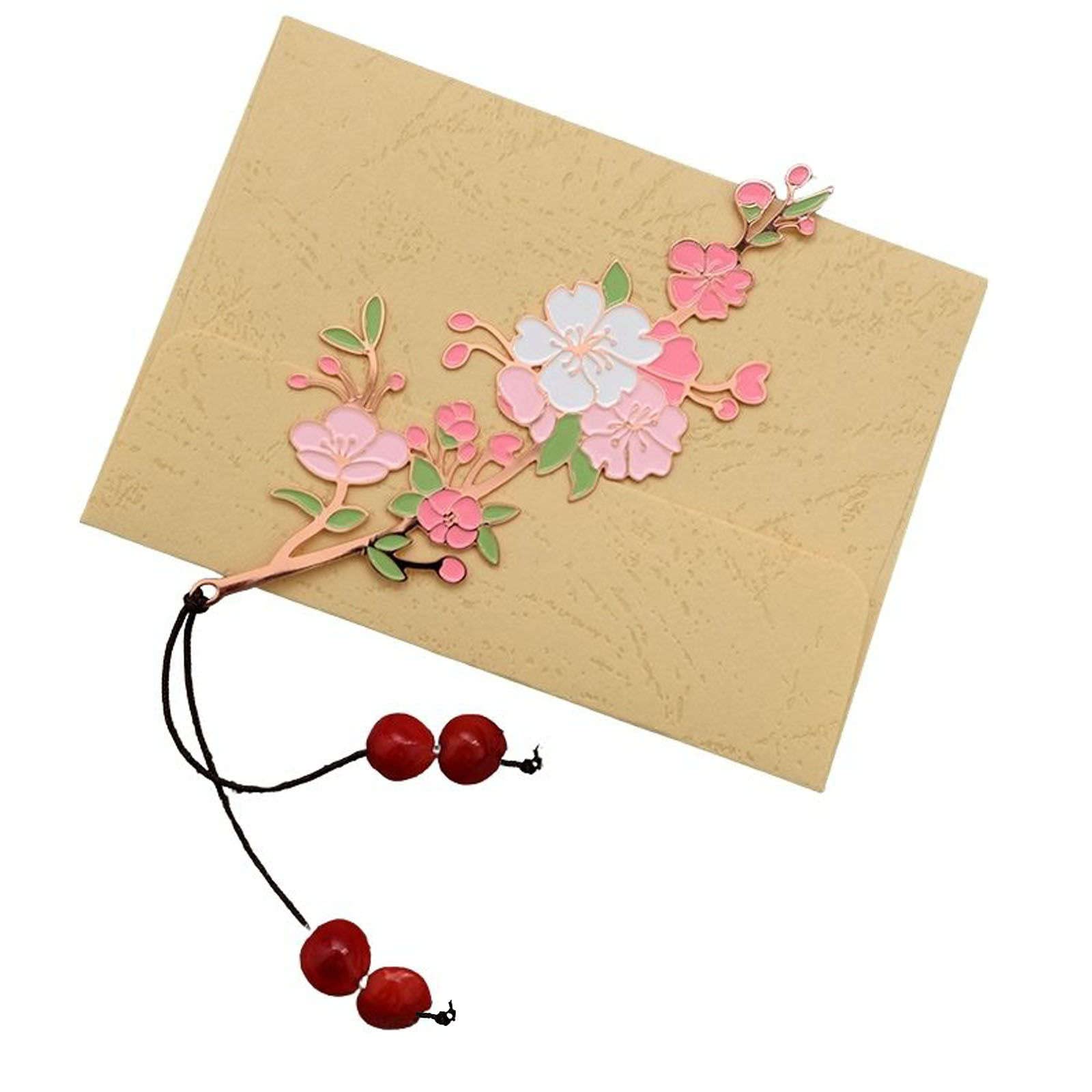 Marque-pages en métal ciselé fleurs avec son coffret de prestige