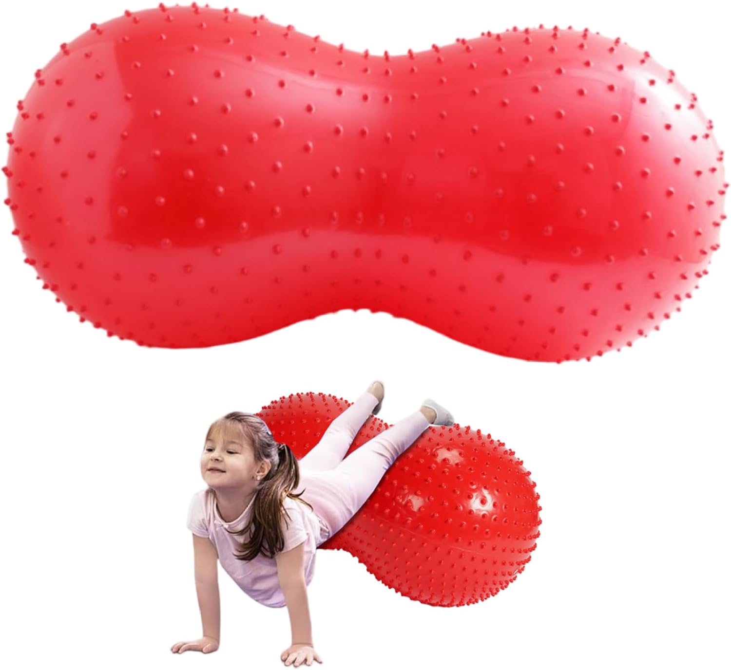 Peanut Ball, 35x18 Inch PVC Inflatable Yoga Ball for Pregnancy with Pump & Spot, Anti Burst Safe Fitness Equipment for Home, Gym