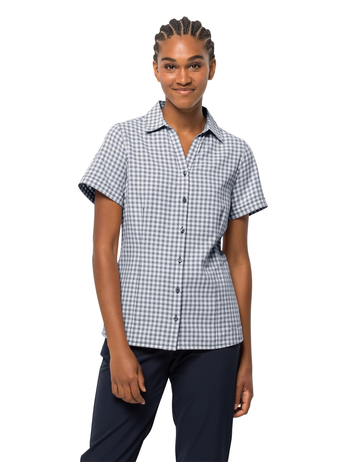 Jack Wolfskin Kepler Shirt W Short-sleeved shirt Night Blue Checks. XS
