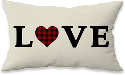 Miniatura 3 de Jbralid Fundas de almohada para el día de San Valentín 20 x 30 pulgadas diseño de corazón de amor rayas negras día de San Valentín día de la madre