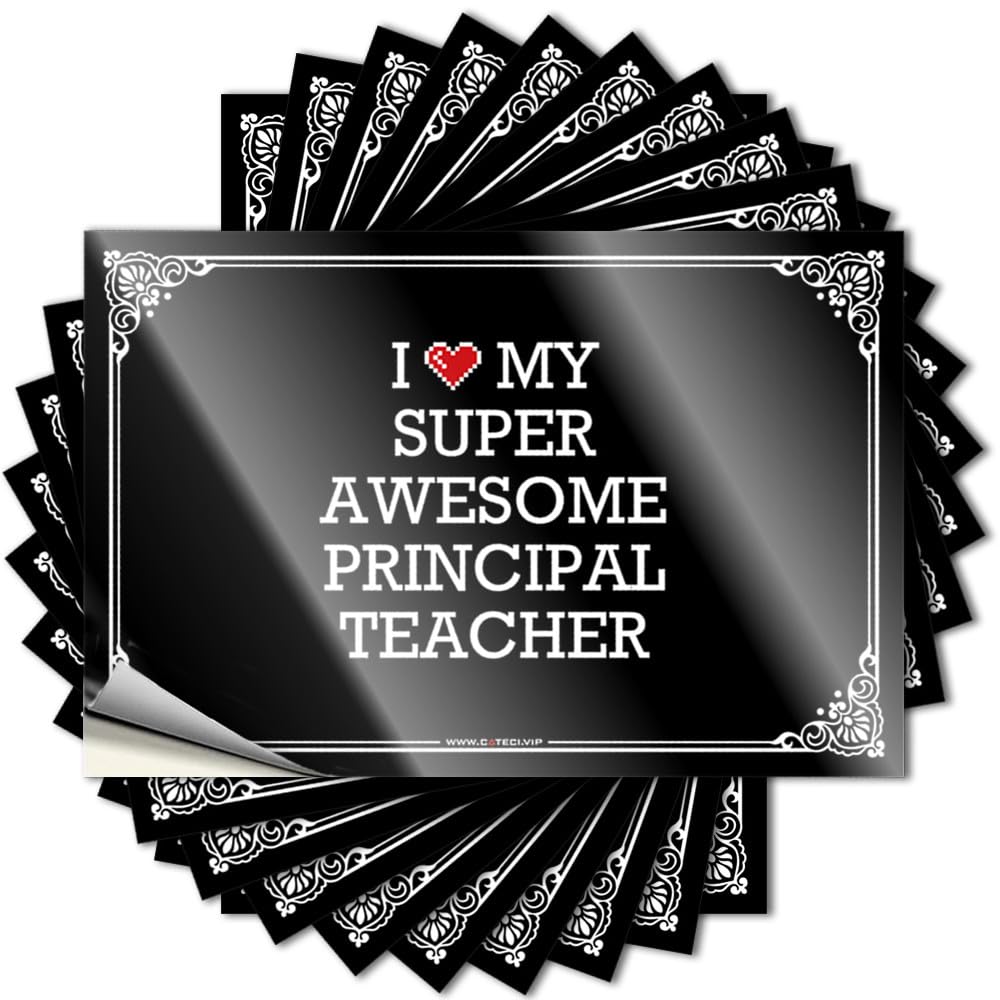 Good Tattoo Aesthetic Decals, Vintage Home Decor Cute Pattern Design for Friends Notebook | Helmet Removable Vinyl I Love My Super Awesome Principal Teacher(12X18CM)