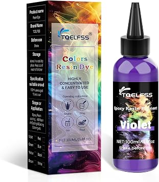 Violet Epoxy Resin Pigment - 3.4 fl.oz / 100ml Concentrated Dye for Coaster,River Tables, Opaque Epoxy for DIY Art, UV Resin, Painting,Colorant for Jewelry Making