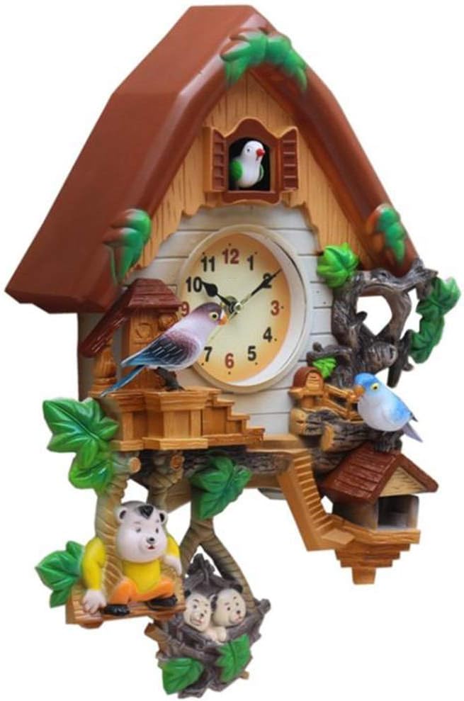 , Cuckoo Shaped Clock Antique Pendulum for Home Kids Room Decor