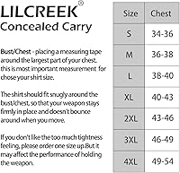Vista 7 de Lilcreek Camisas de transporte ocultas de cuello redondo para hombres: ropa de transporte oculta encubierta con funda de pistola