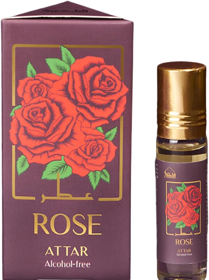 Dukhni's Real Rose Attar Oil | Gulab Itra Original | 100% Pure Rose Ittar Roll-On Perfume | Original Rose Attar for Men & Women | Arabic Perfume Oils for Eid, Ramadan, and Umrah Gifts