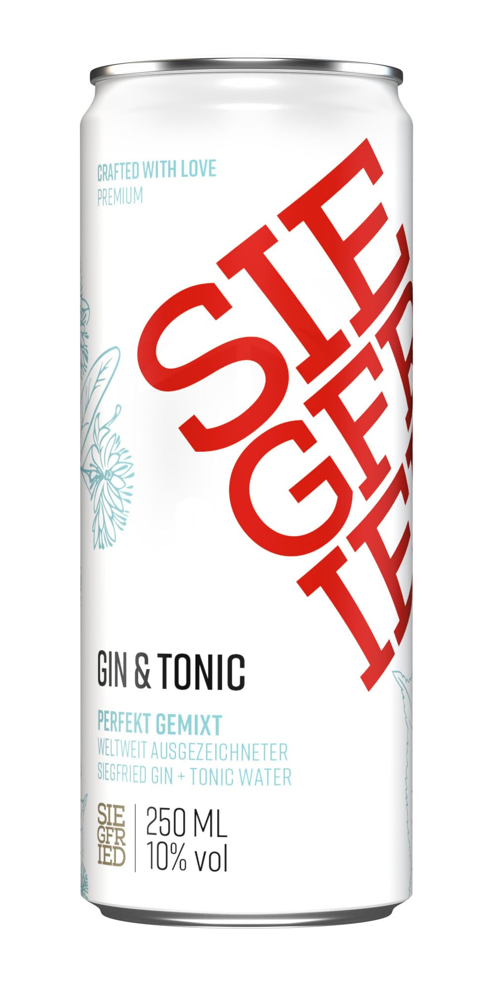 Siegfried Gin & Tonic | Premium Longdrink mit perfekt abgestimmtem Tonic Water | Ready-to-Drink | 12 x 250ml Dose | EINWEG | Made in Germany