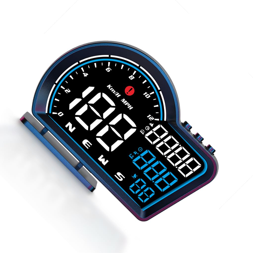 Velocímetro LED para automóvil: aplicable a Todos los Modelos de vehículos Pantalla Alarma Digital Hud Ajuste automático de sensibilidad