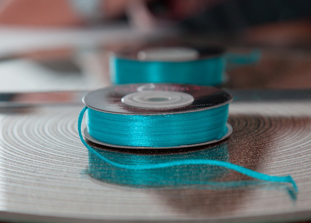 Decor Essentials Turquoise Blue Double Faced Satin Ribbon 3Mm X 50 M Craft Stationery Florist (Turquoise Blue)