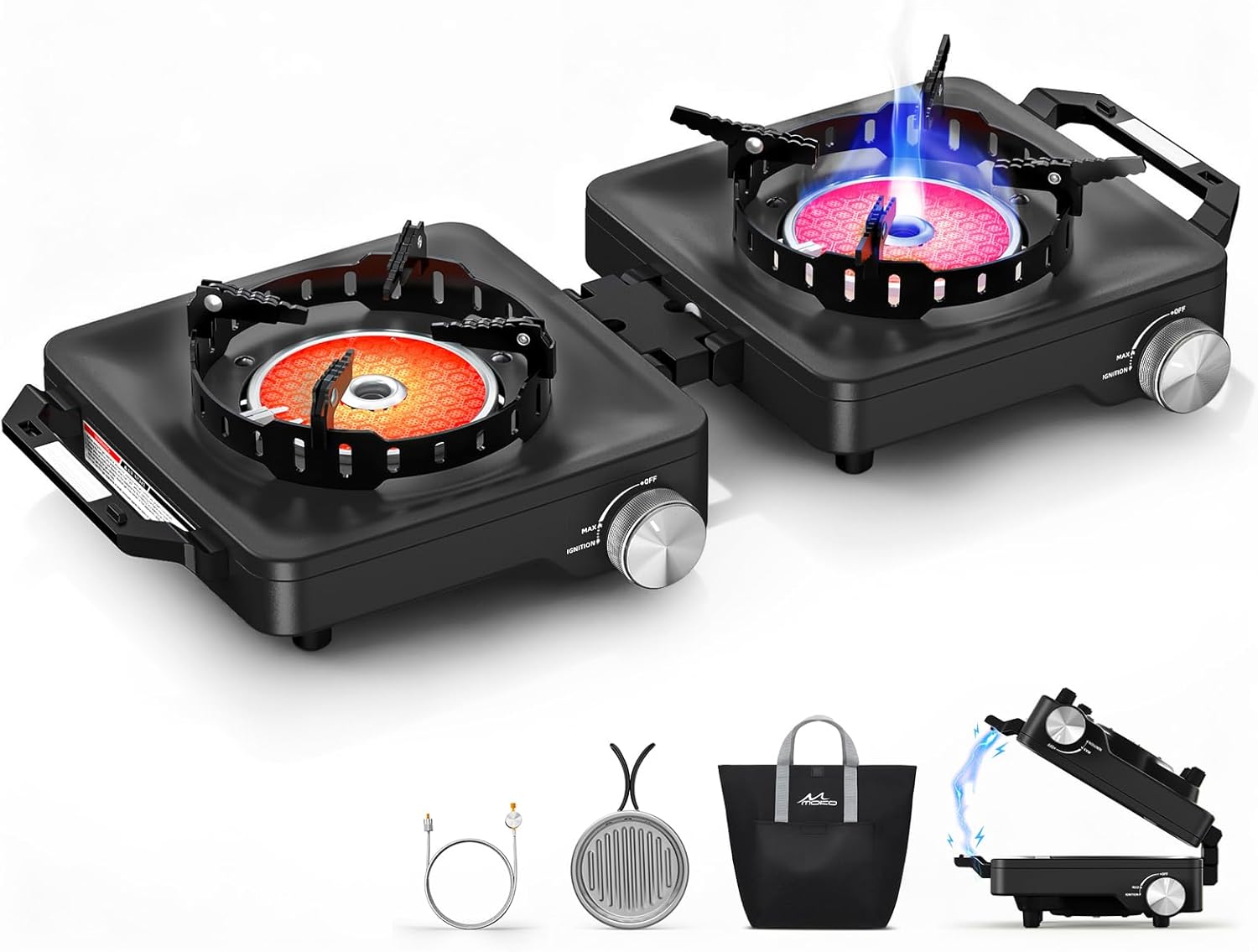 Portable 2-Burner Camping Stove with 36000 BTU & Windproof Design Portable 2-Burner Camping Stove with 36000 BTU & Windproof Design