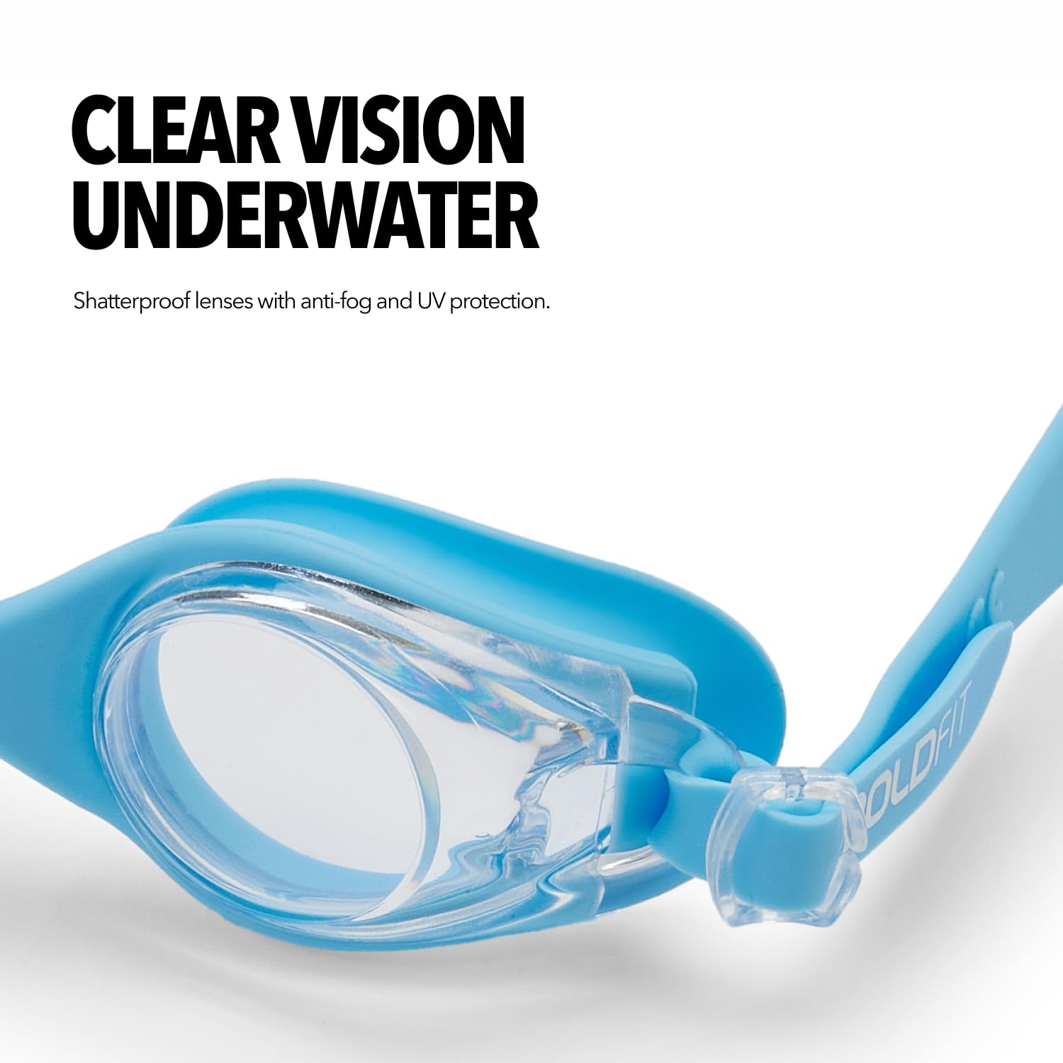Boldfit Swimming Goggles for Kids, Boys With Adjustable Strap Goggles for Swimming, Swimming Goggles for Girls Air Tight Swim Goggles for Kids, Swim Goggles - Blue 3
