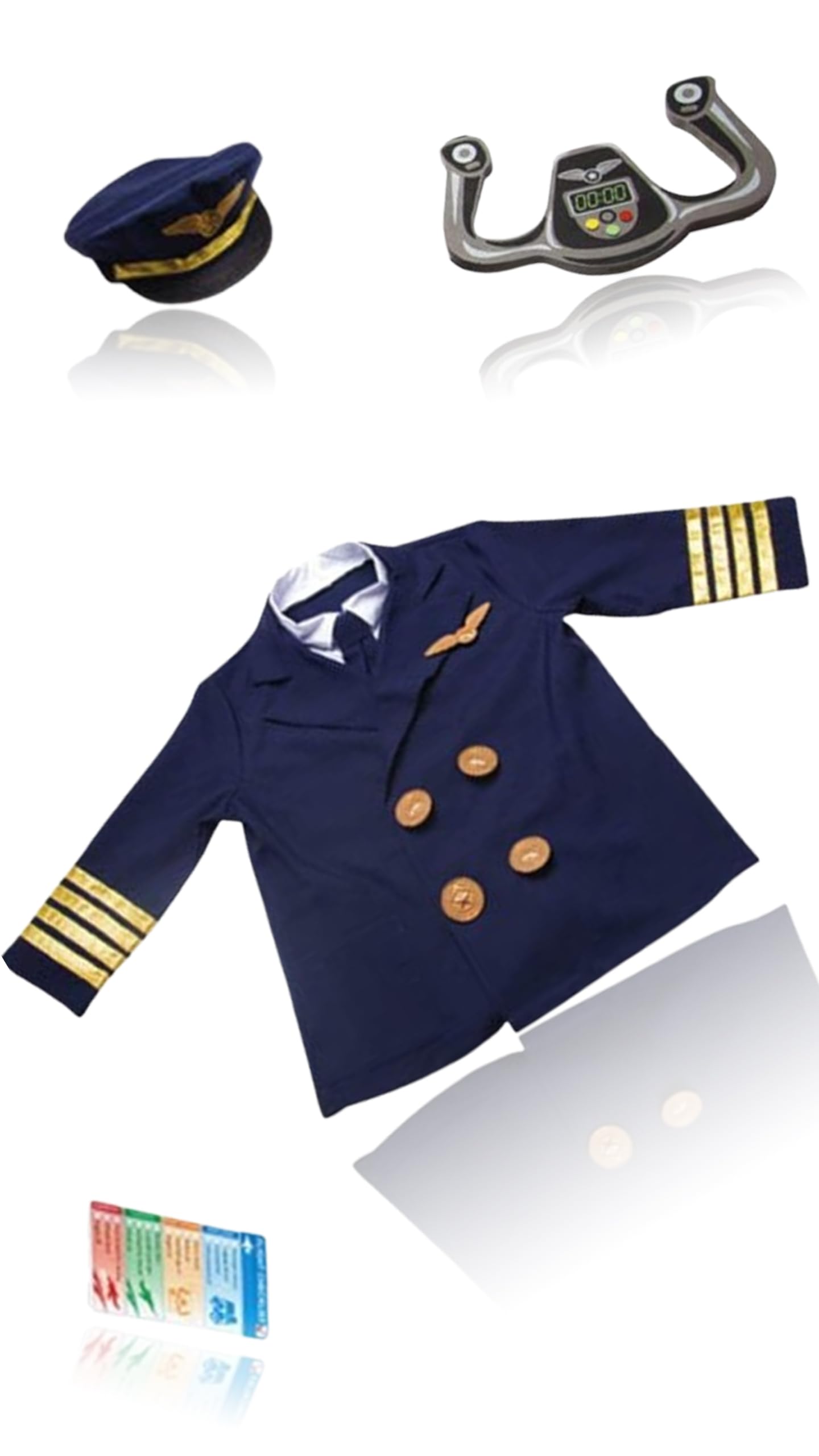 Sweet seven Kids Pilot Costume for Boys - Pretend Dress-up Set (3-8 Years, 80-110cm) Ignite your child's imagination!