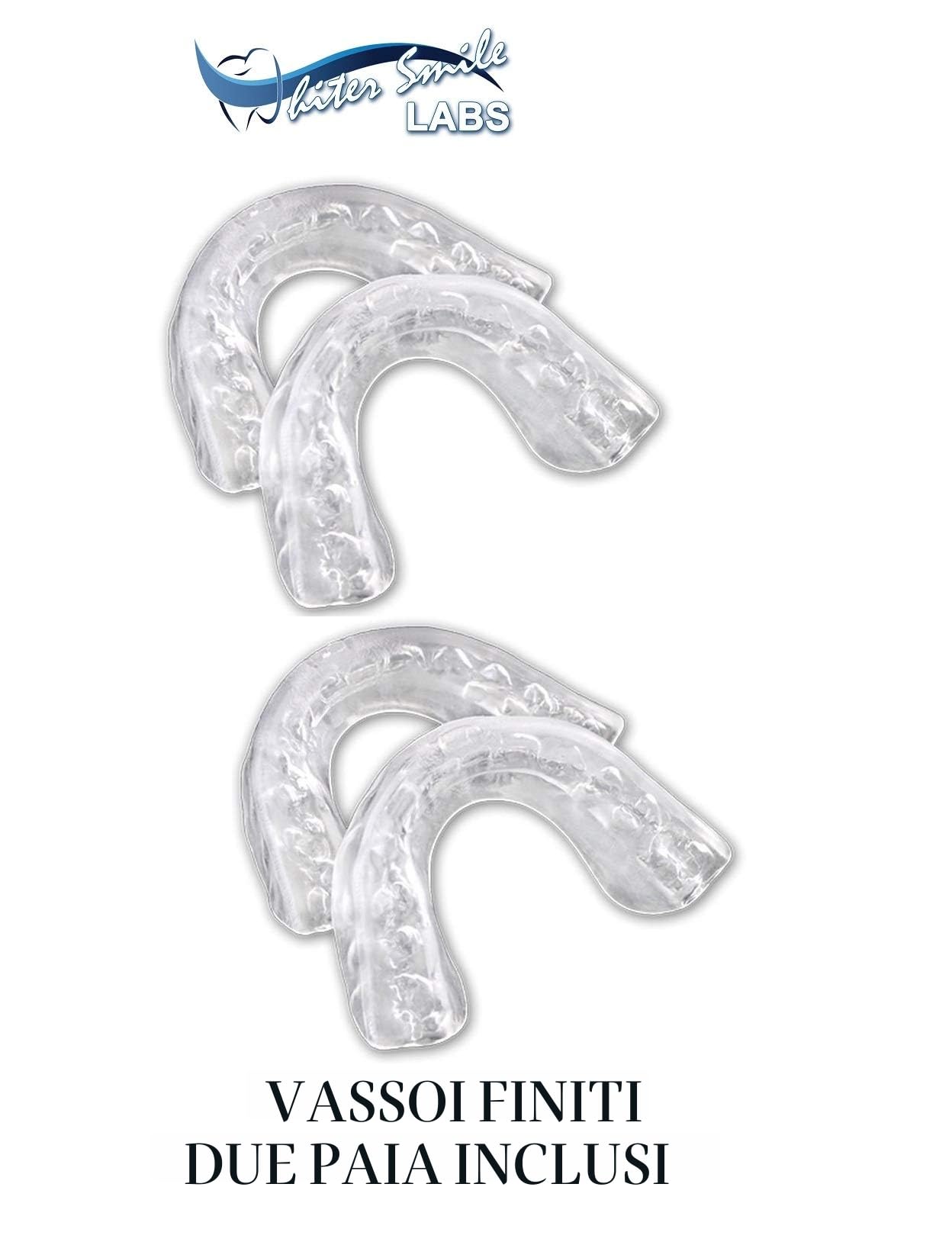 Whiter Smile Labs - Vassoio sbiancante per denti, senza BPA, sottile e modellabile, perfetto per ogni dente (4 vassoii)