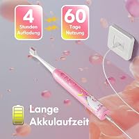 DADA-TECH Elektromos Gyerek Fogkefe 3-12 Éveseknek - Unikornis Rózsaszín, 3 Üzemmód, Időzítő, Szokásformáló Matricák, Újratölthető 6