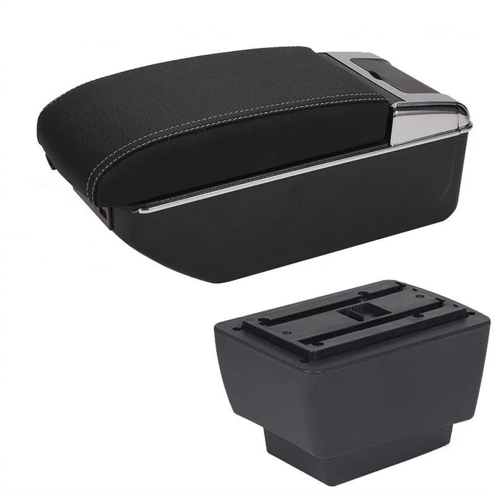 NOHEEU Center Console Armrest Storage Box For Fabia 3 III Combi 2015-2021 Car Interior Parts Modification Accessories(A3 Black white 7USB)