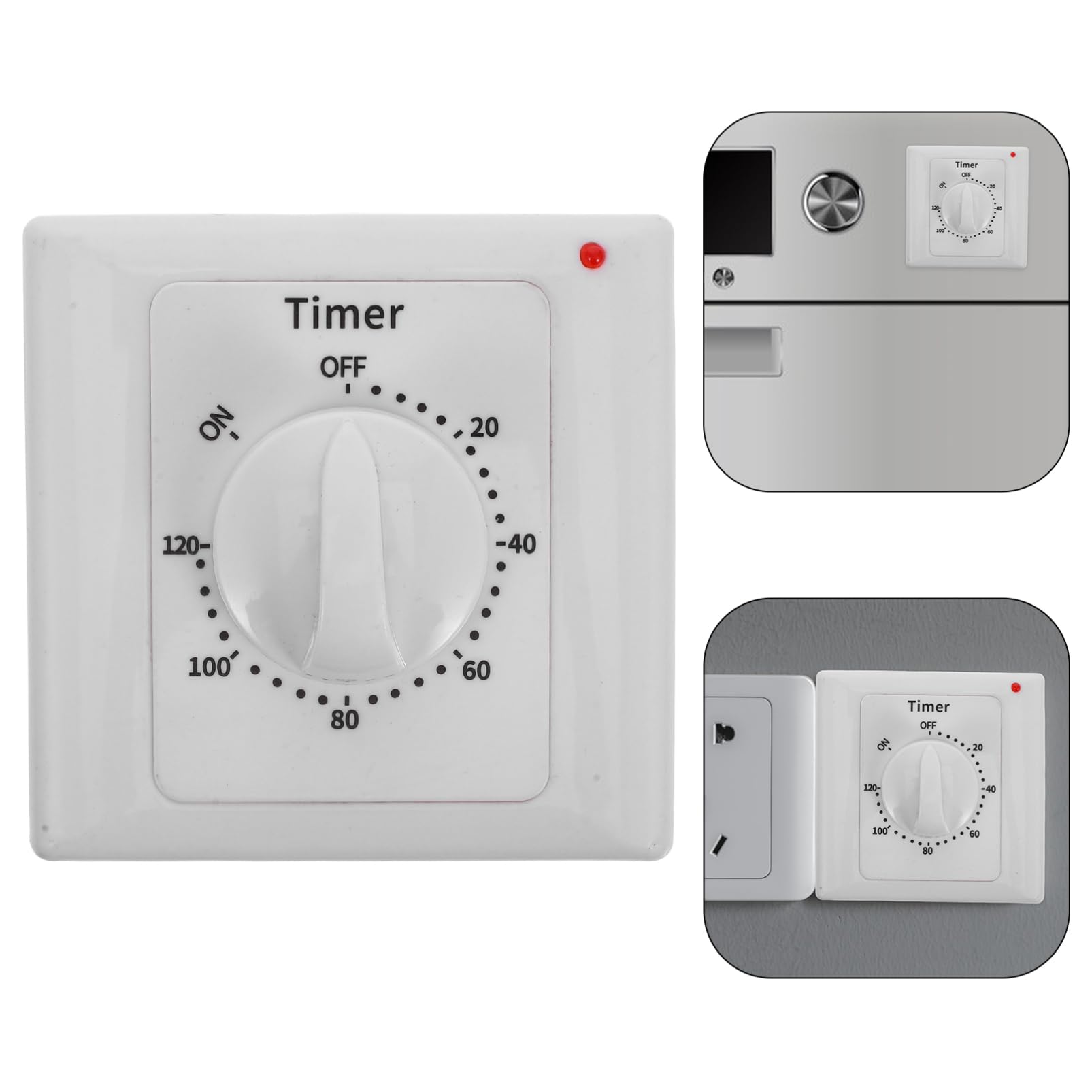 Tofficu Temporizador De Cuenta Regresiva De 120 Minutos (2 Unidades) - Temporizador De Pared con Botón Pulsador Manual con Indicador Led Modo Encendido/Apagado/Bypass para Luces