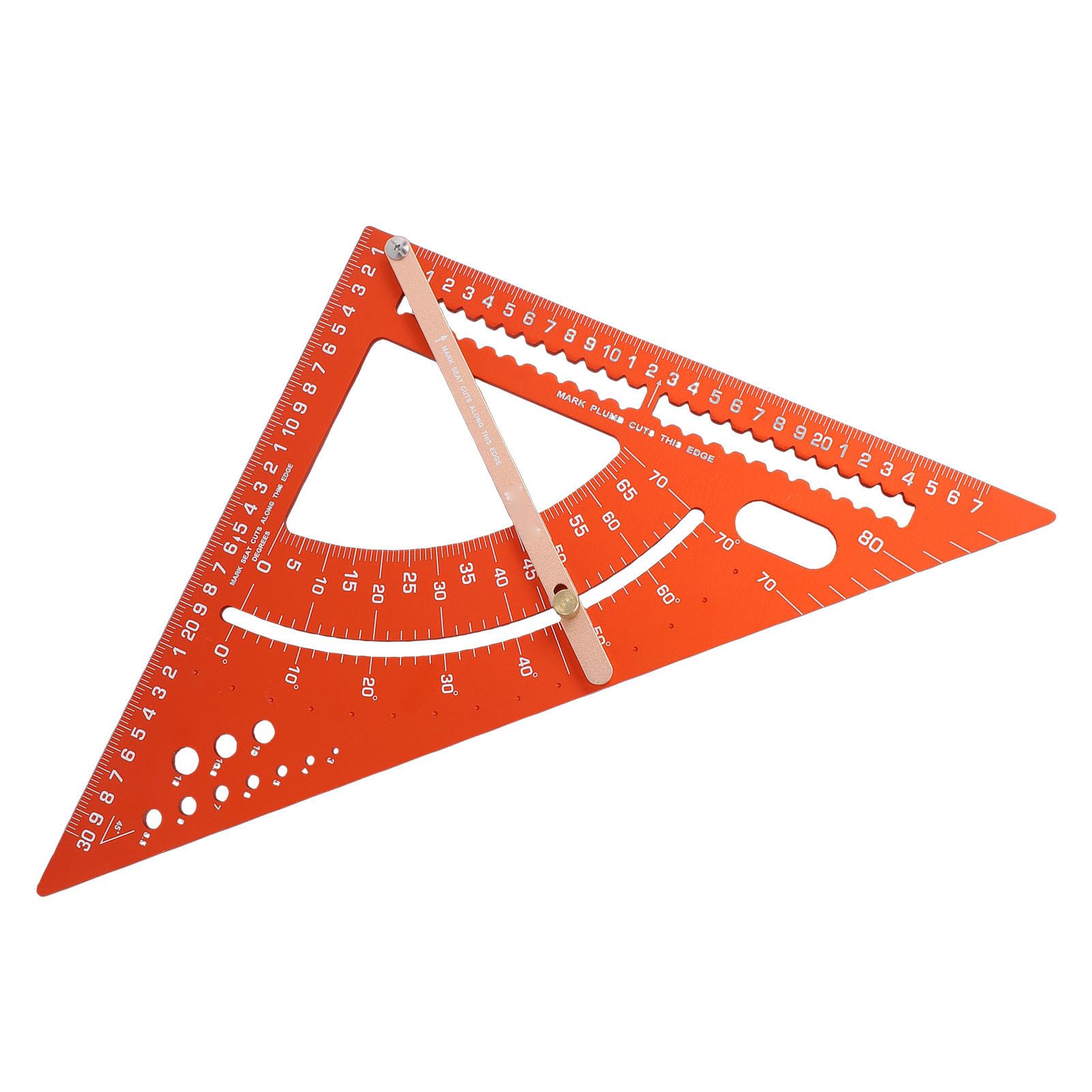 Generic 【Escuadra de Marco de Viga Ajustable】Herramienta de Diseño de Regla Triangular de Aleación de Aluminio para Carpintería