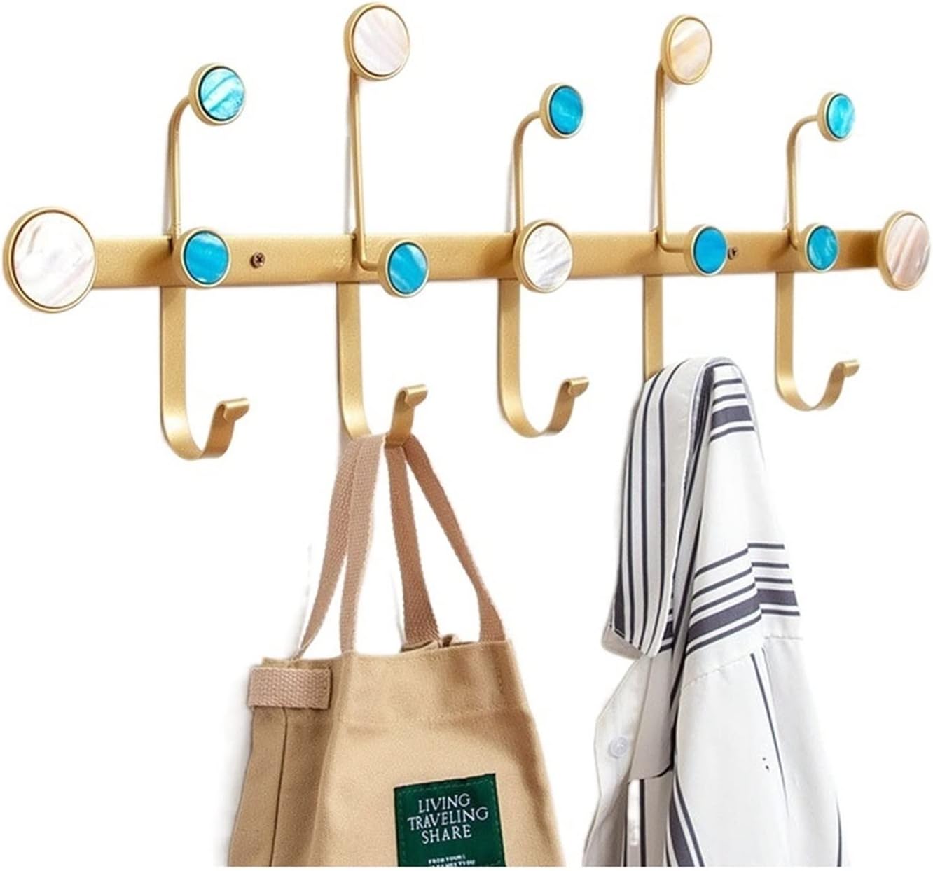 Coat Hooks Wall Art Clothes Coat Hooks Iron Wall-mounted Clothes Coat Dress Cap Hat Hook Rack Hanger Keys Holder Wall Accessories Organizer Bedroom Home Decorations Decorative Hooks Modern Hooks ( Col