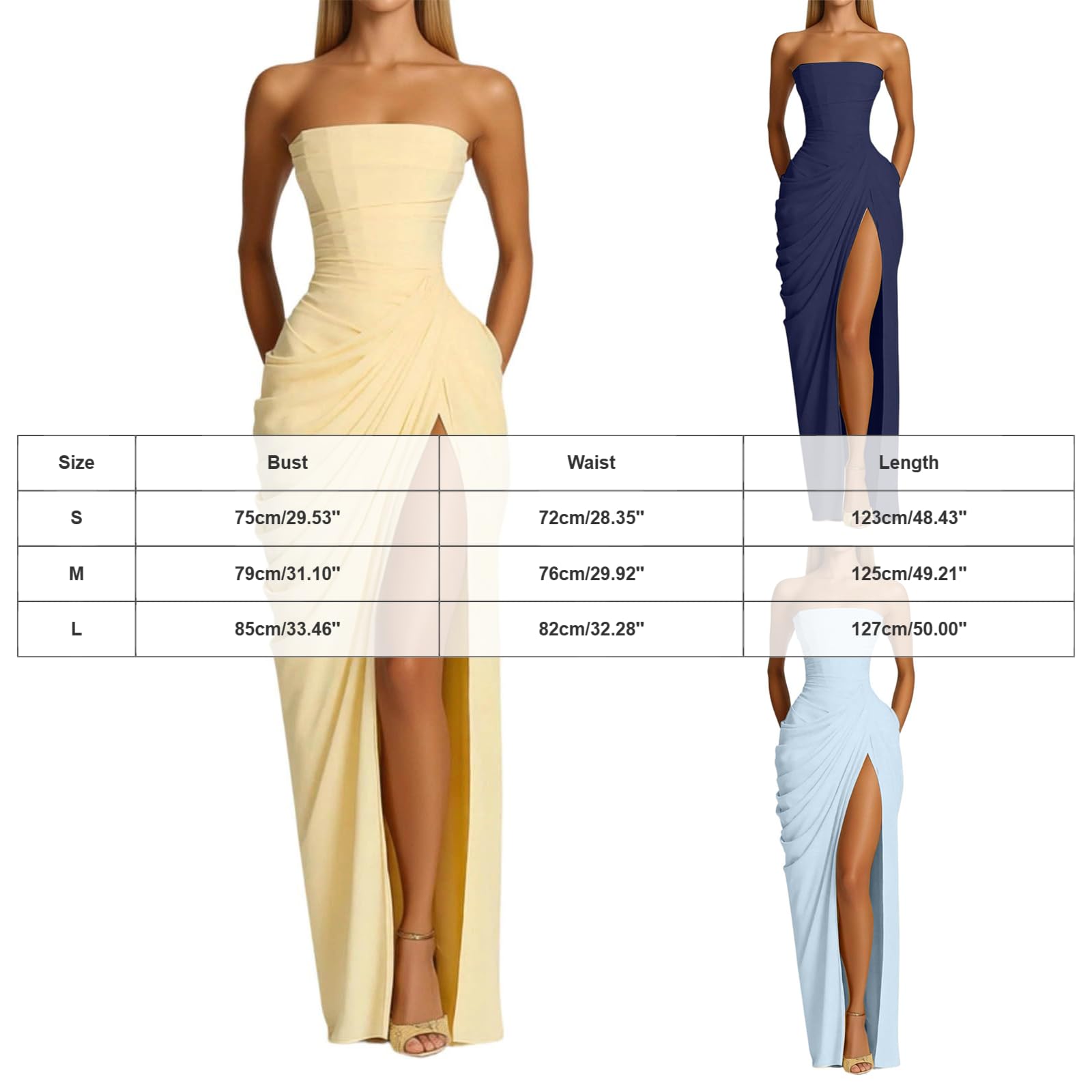 Genérico Vestido De Noche para Mujer Línea A Hombros Descubiertos Vestido De Dama Honor Corsé para Mujer Elegante Maxivestido Gasa con Pliegues Asimétricos Vestidos Formal Fiestas Y Graduaciones