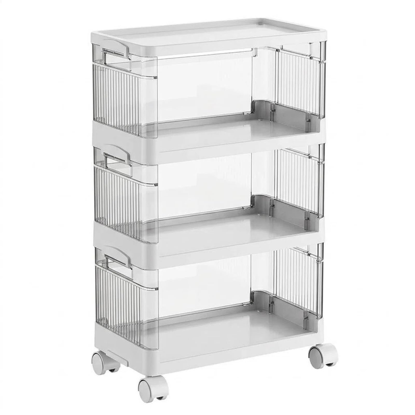 Multi-Purpose Multi-tier Rolling Storage Cart Movable Snack and Toy Organizer Shelf Mobile(Small)