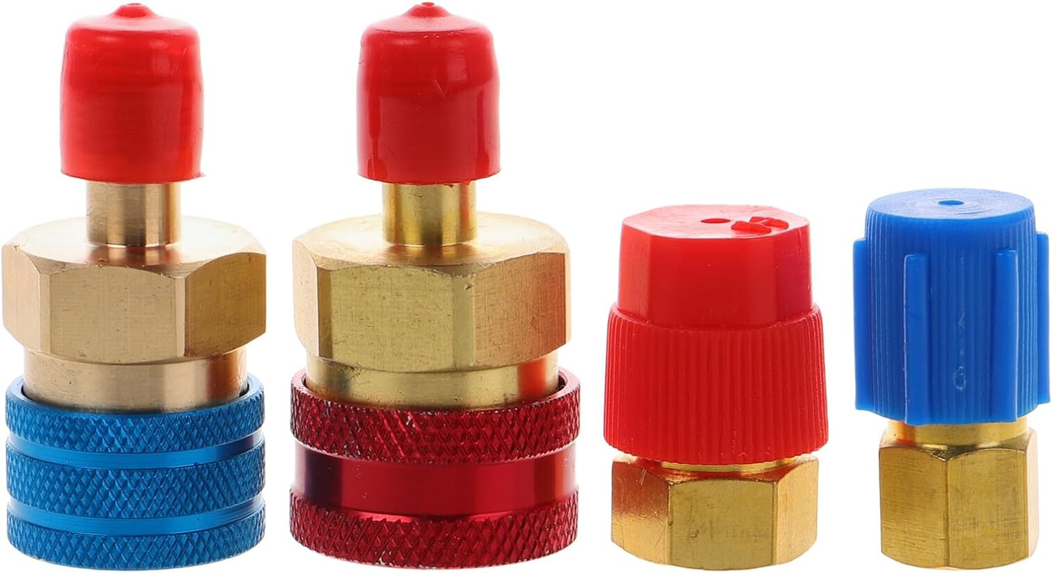R1234yf Quick Coupler Car Ac Recharge Kit with High and Low Pressure Brass Adapter Fittings for Automotive Air Conditioning System Maintenance