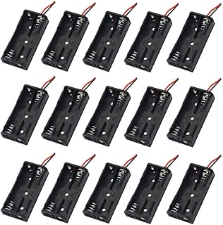 حامل بطارية ايه ايه مع أسلاك - فتحتين (عبوة من 15 قطعة)