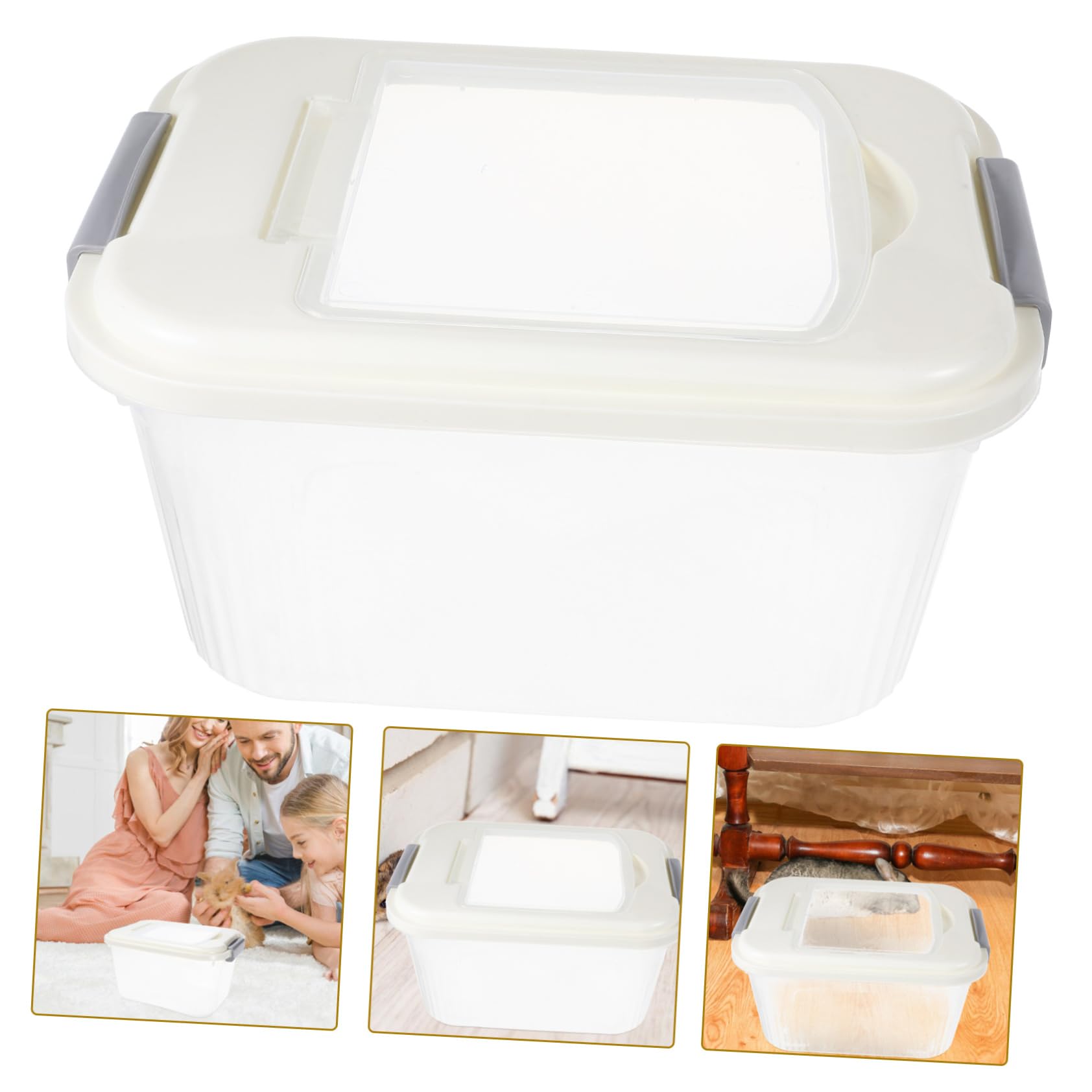 Hamster Sandbadezimmer mit Deckel, Weißes Abs für Hamster und Chinchilla