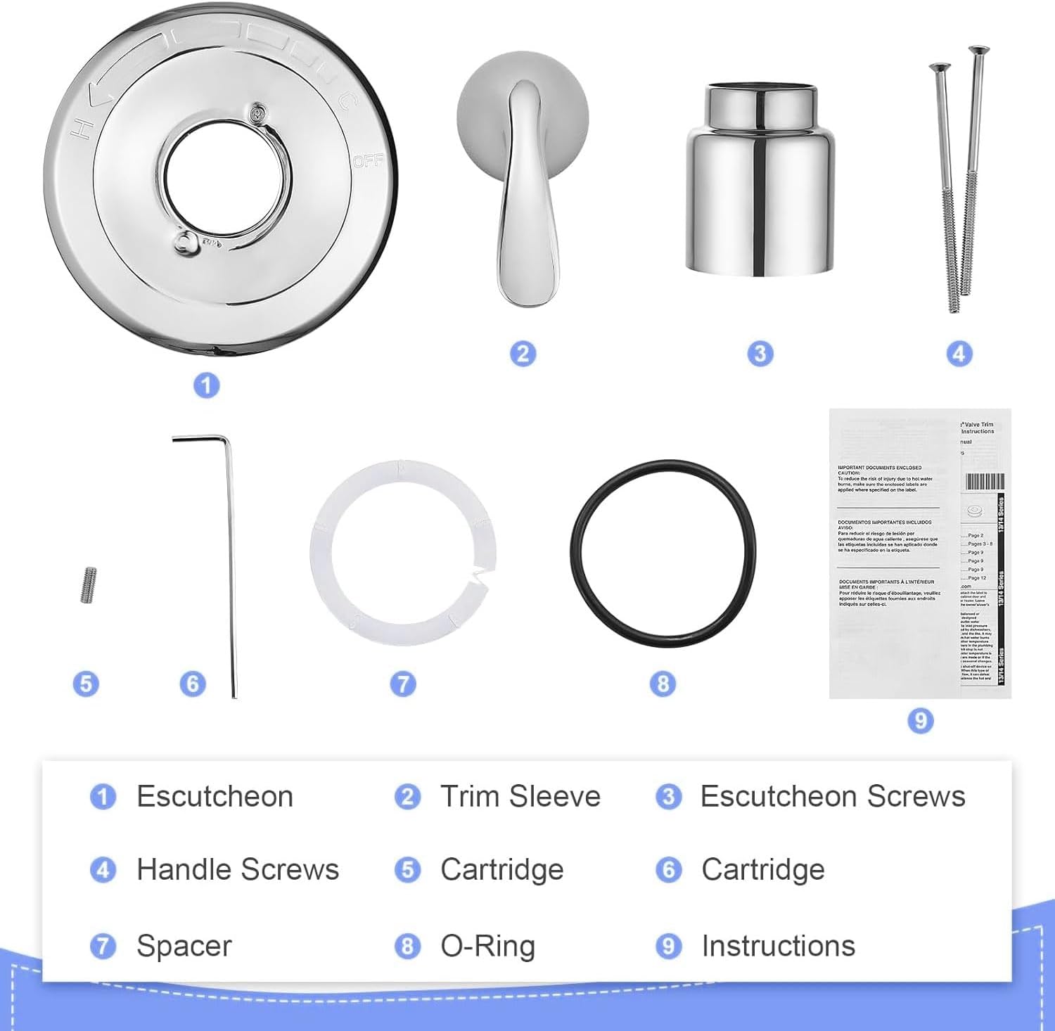 T13020 Shower Handle Replacement, compatible with Delta Classic 13 Series, Single-Function Shower Valve Trim Kit, Brushed Nickel Shower Trim Kit (Cartridge Included)