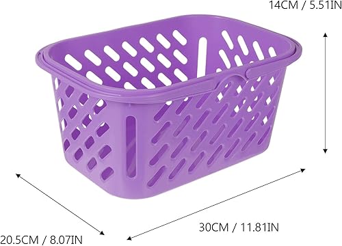 Miniatura 2 de Cesta de la compra, cesta de compras de plástico, cesta de almacenamiento con asa, cajas de almacenamiento resistentes para verduras con asas,