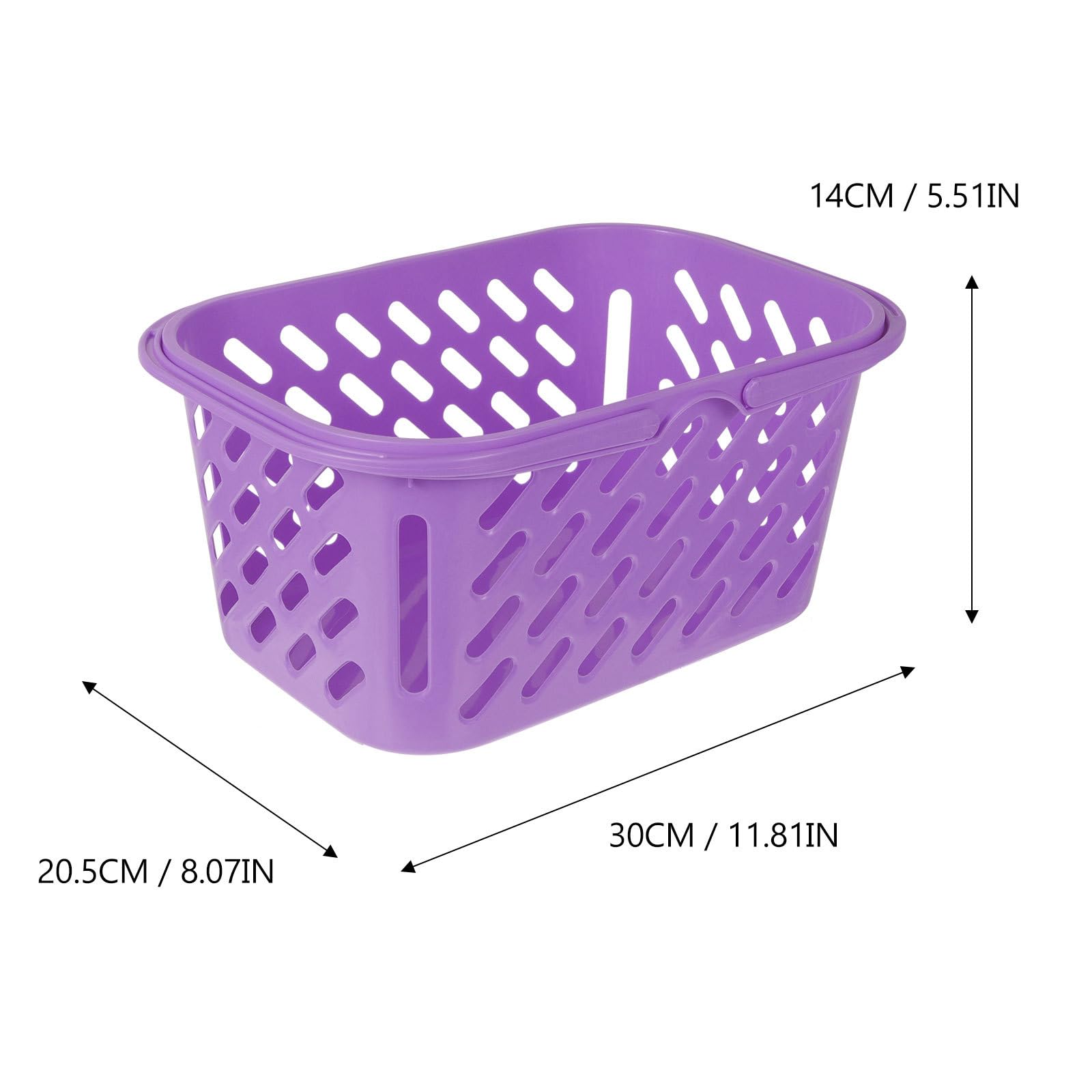 Cesta de Plástico Grueso para Compras 6l Pequeña Doble Asa Color Púrpura Práctica para Supermercado y Almacenamiento Doméstico