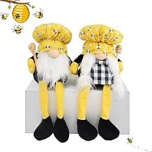 Bee-autiful Chef Bee Gnomes Plush, Holding Honey Dipper Spoon, for Spring Summer Ornament Kitchen Party Gift Decoration