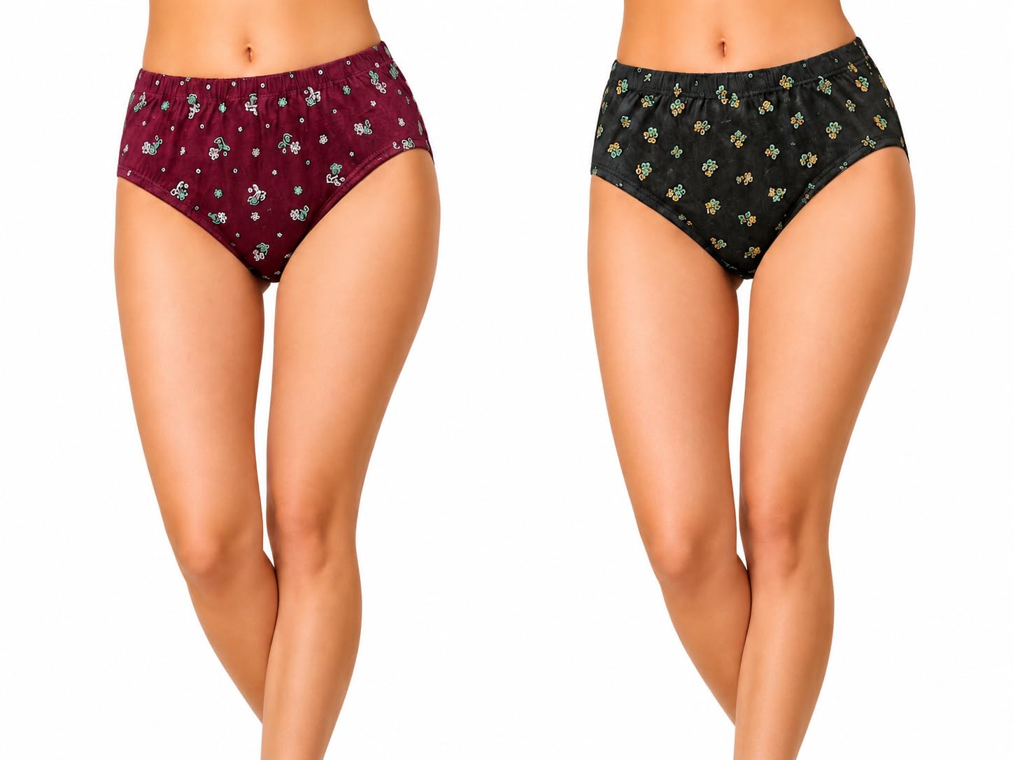 GlameurGirl Women’s Cotton Full Coverage Panties Pack of 2 | High Waist Printed Briefs | Breathable Underwear-image-44