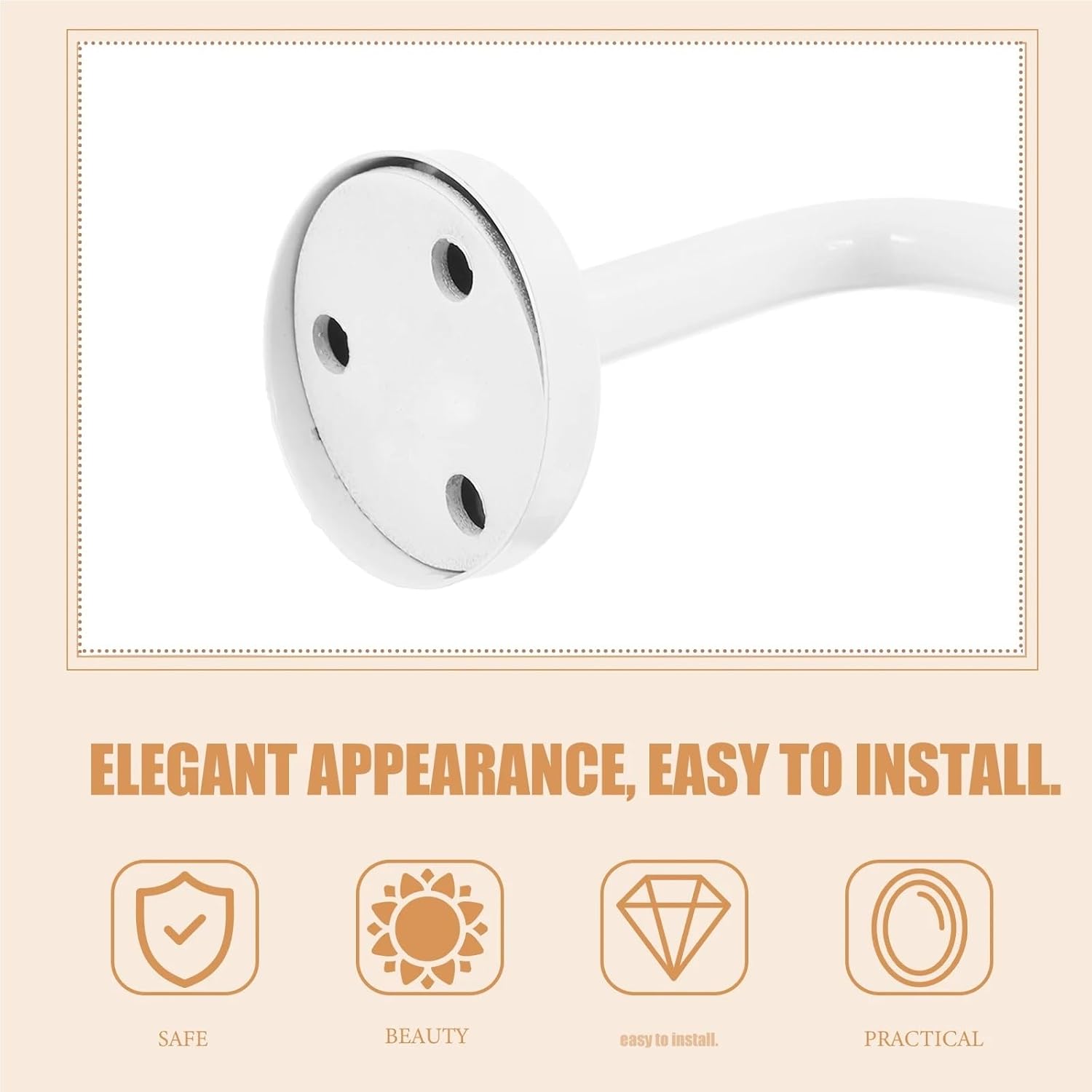 Handrail Bracket 10pcs WallMounted Handrail Brackets Durable StainlessSteel StairwayRailing for Stairways, Home or Office Stair Support