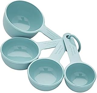 KitchenAid Aqua Sky Measuring Cups Set of 4 - Nesting Plastic Cups, Dishwasher Safe for Wet & Dry Ingredients