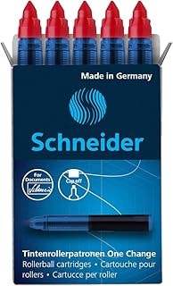 خرطوشة قلم رولربول، تغيير واحد، لون أحمر، 5 قطع في العلبة