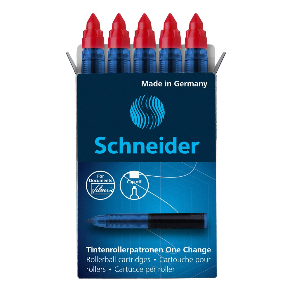 Schneider One Change Ink Roller (5 Cartridges) - Red / Single (5 Carts)
