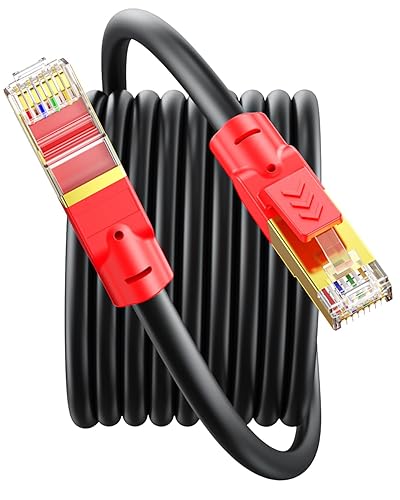 Miniatura 9 de SNANSHI Cable Ethernet Cat 8 de 25 pies – 40 Gbps 2000 MHz Cable LAN blindado de alta velocidad para juegos, PS5, Xbox, televisores 4K, módem,
