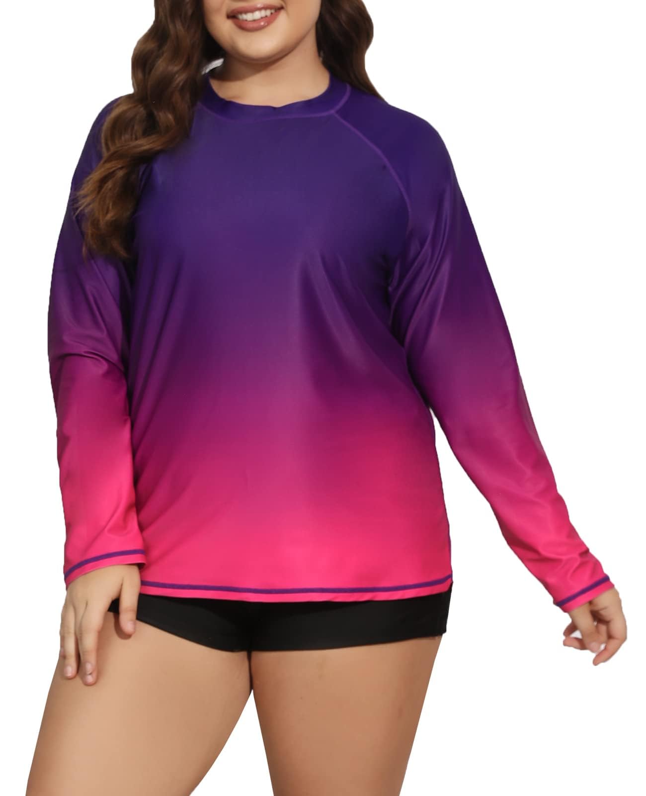 Halcurt Haut de bain à manches longues pour femme - Protection solaire UPF50+ - Coupe ample - Séchage rapide