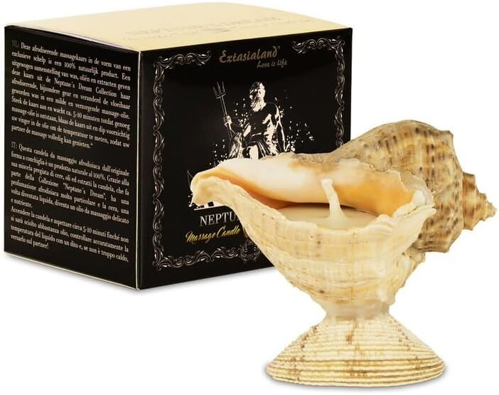 Neptune's Dream Caramel Whiskey - Massage Candle in an Exclusive Shell with Aphrodisiac scents