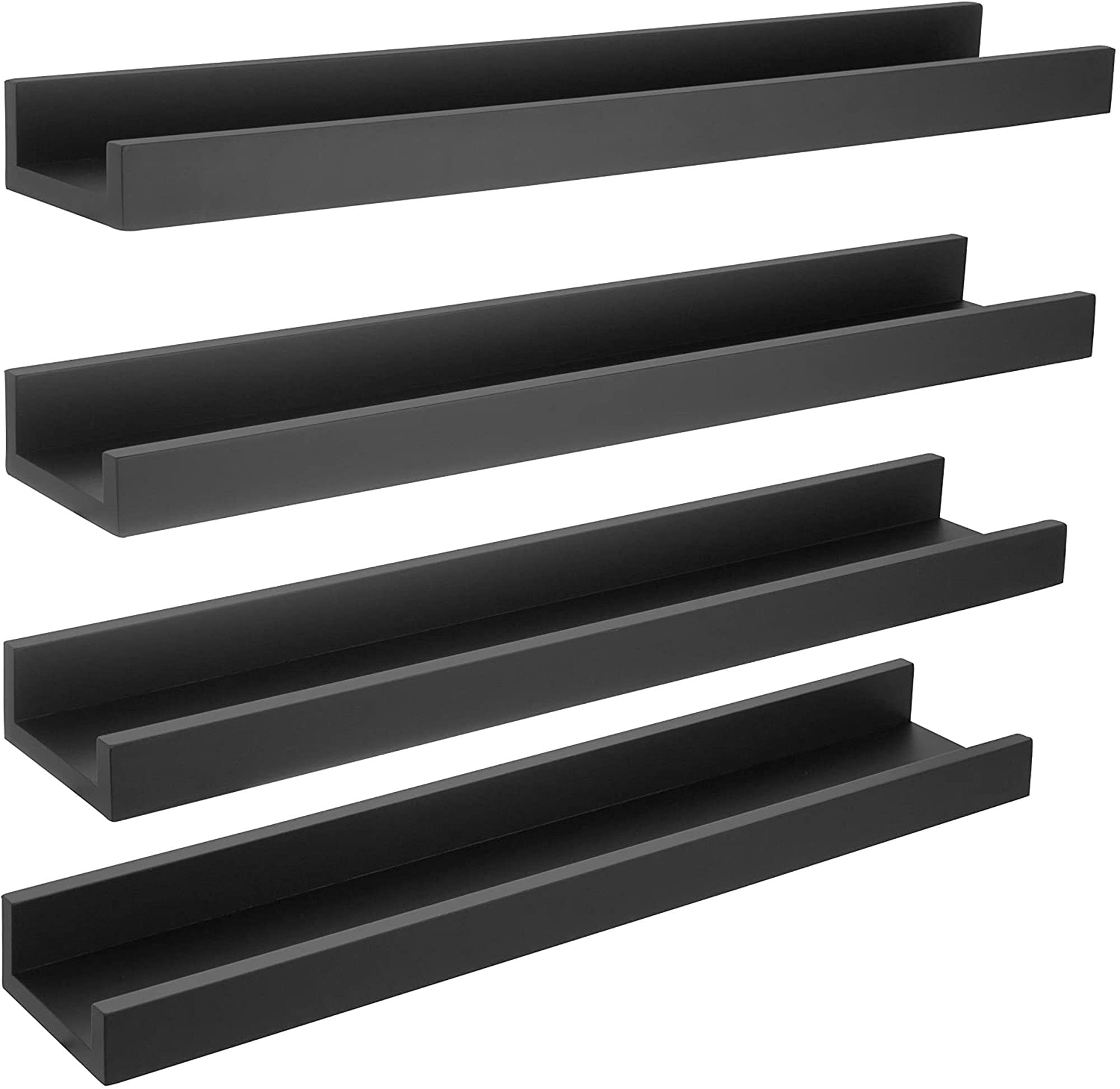 FN00298 Modern Floating-Shelves, Set of 4, Black