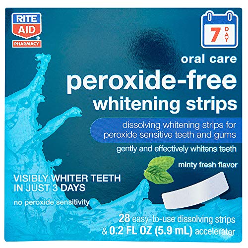 Rite Aid Teeth Whitening Strips, PeroxideFree, Minty Fresh Flavor 28