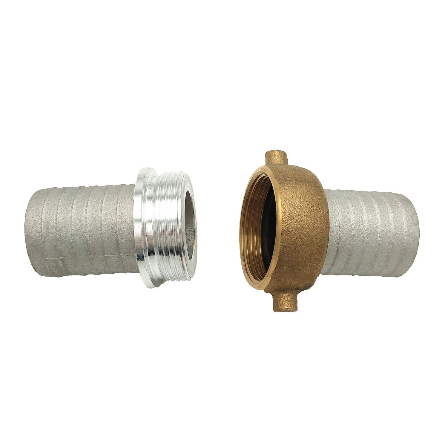 Juego de acoplamiento de vástago de manguera de aluminio, 2 pulgadas, 75 PSI (2 pulgadas)