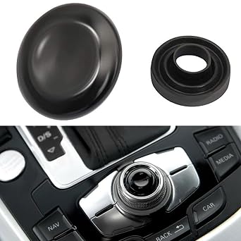 SecosAutoparts Navigation Button Joystick Console Center Button Cover, 8K0998068 Fit for Audi A4 Q7 S4 2008-2015 A5 2012-2015 Q5 2013-2015 A6 2008-2011 S6 2007-2011 A8 S8 2004-2010 Replace Knob